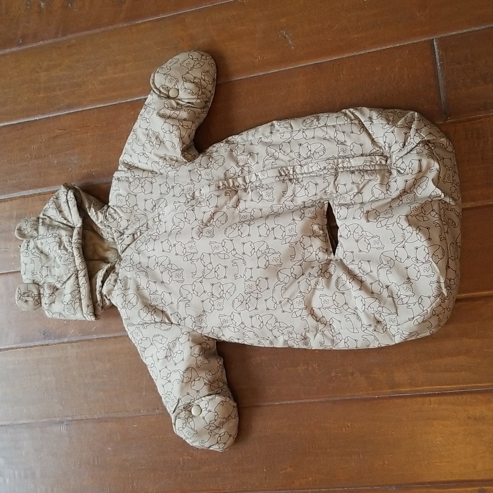 Carters Baby Sack Tan Brown Fox Print Car Seat Coat